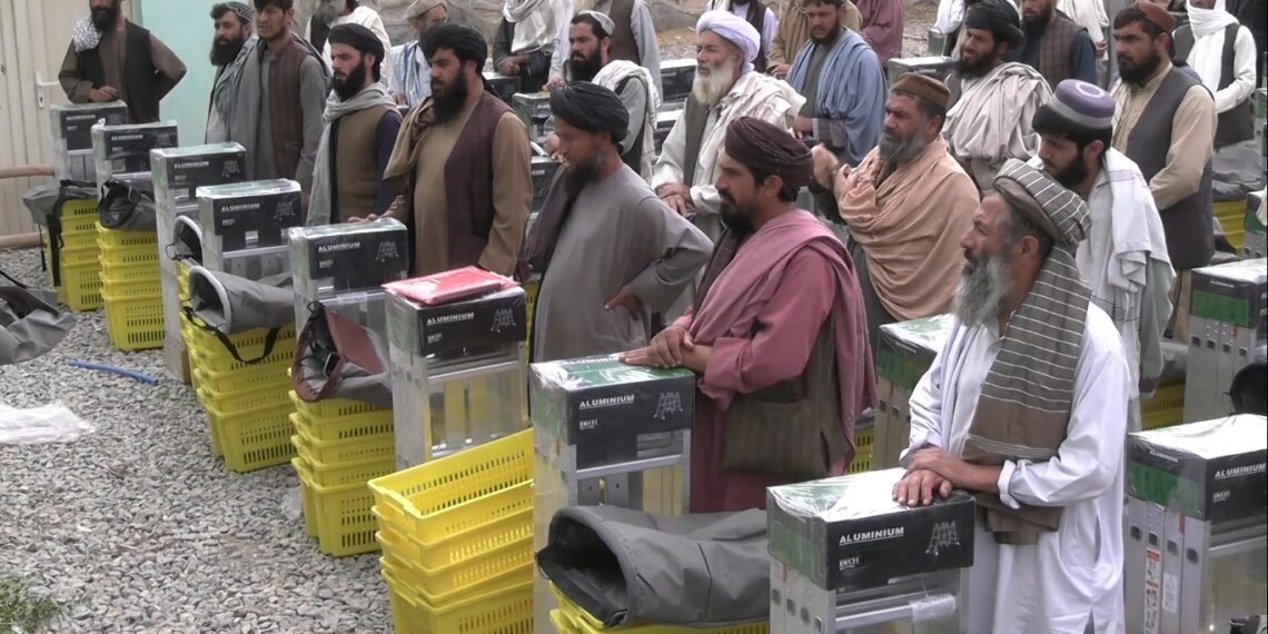 کندهار کې ۱۰۰ بڼوالو ته د حاصلاتو راټولولو ځانګړي توکي ووېشل شول
