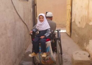 له زده کړو سره د خلکو مینه؛ معلول پلار خپله لور تر ښوونځي په ویلچر کې بیايي